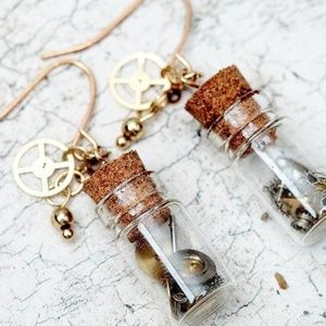 4/$15 Drift Bottle Dangle Earrings